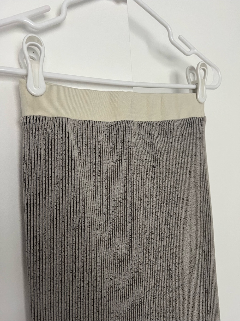 Zara Ribbed Midi Maxi Skirt Bodycon Fitted Grey Stretchy High Waist US Small - Picture 6 of 9